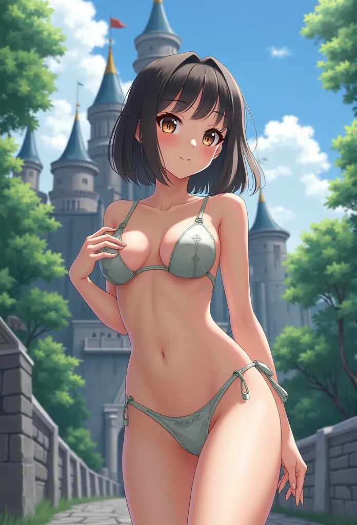 お城とお姉さん