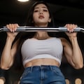 剛毛筋肉女子のトレーニング風景 3枚目