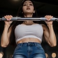 剛毛筋肉女子のトレーニング風景 5枚目