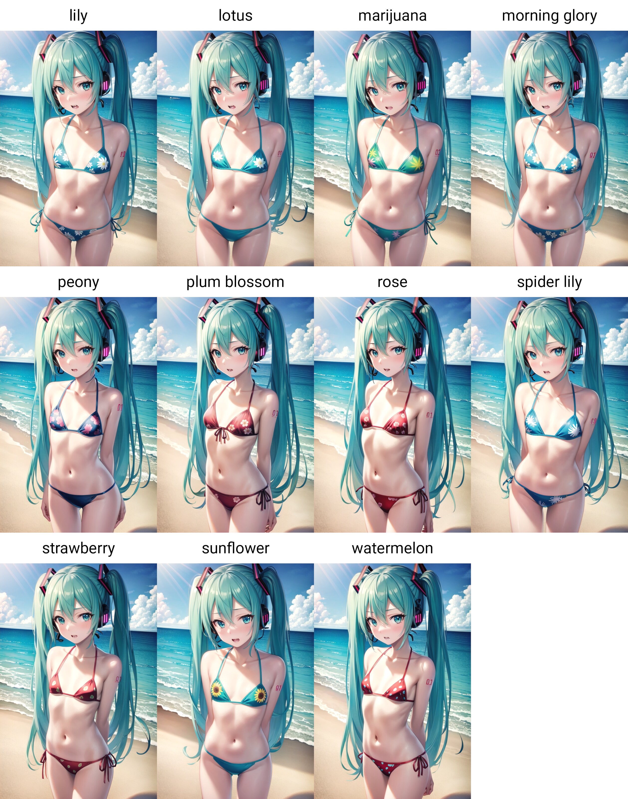 ミクさんで覚えておくビキニの柄⑥