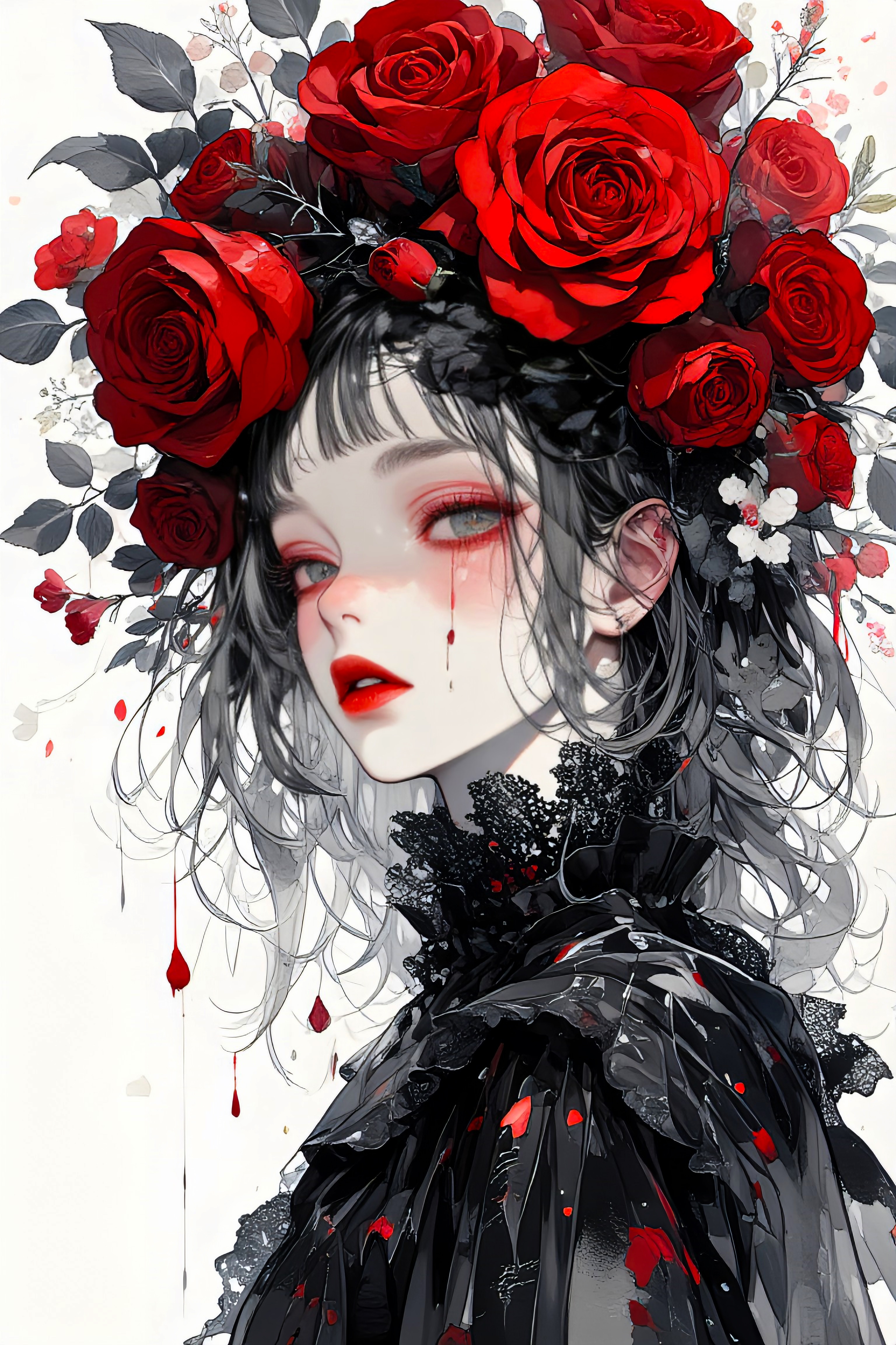 赤い薔薇と君 | の人気AIイラスト・グラビア