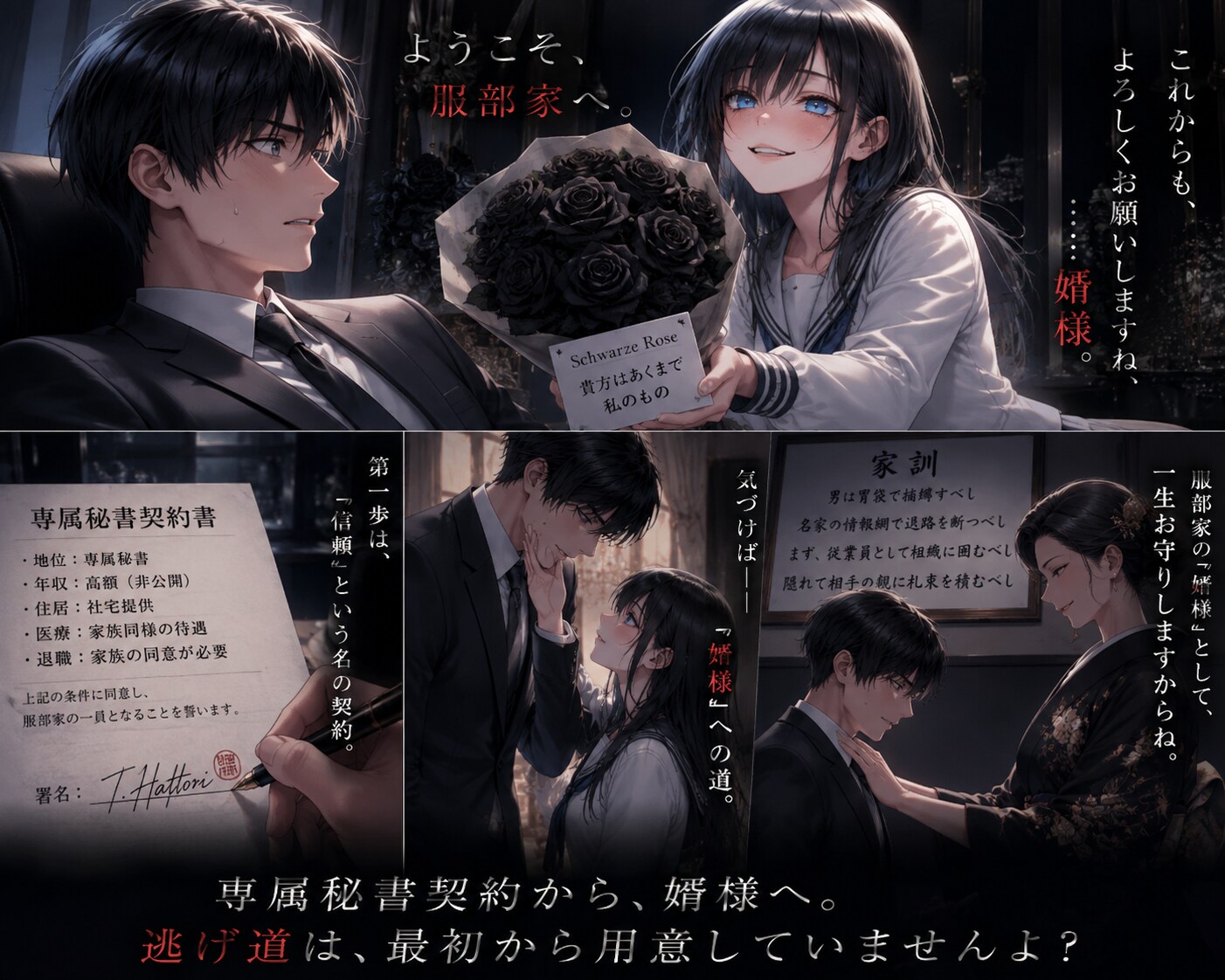 服部先輩から黒薔薇(Schwarze Rose)の花束