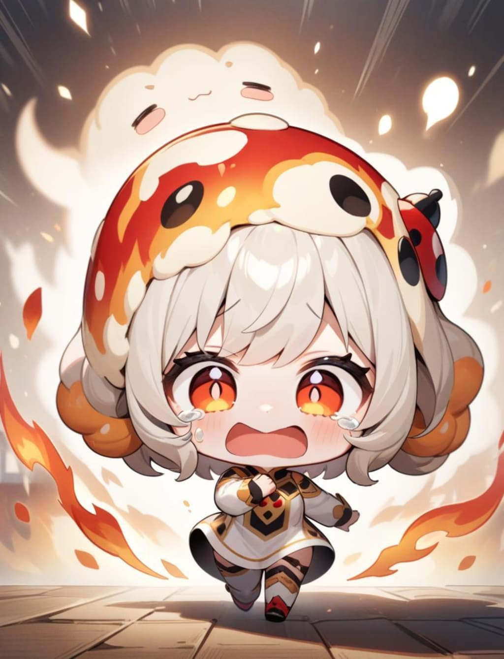 おしりに火がつく。