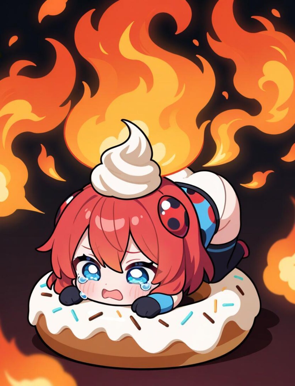 おしりに火がつく。