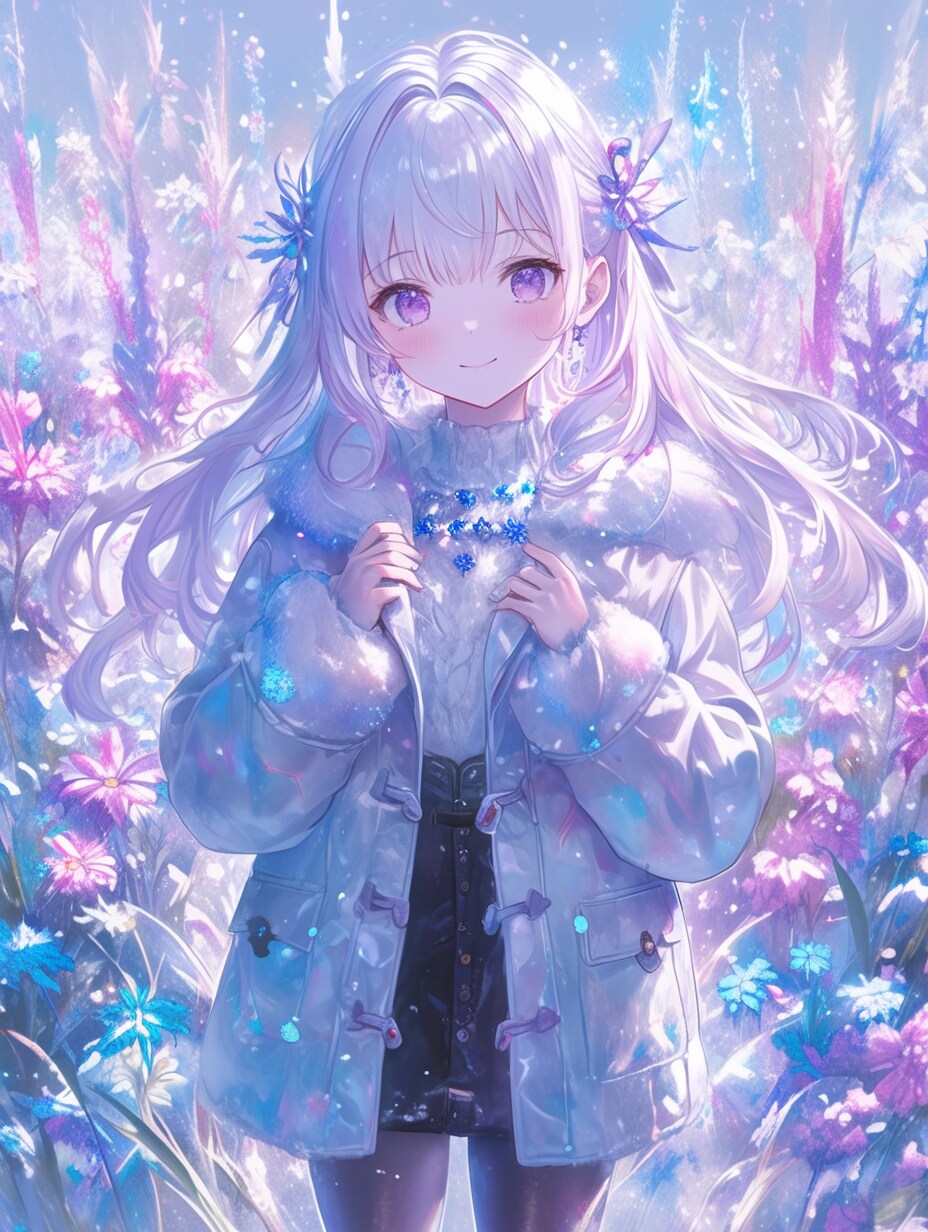 お花畑の女の子 Girl in a flower garden