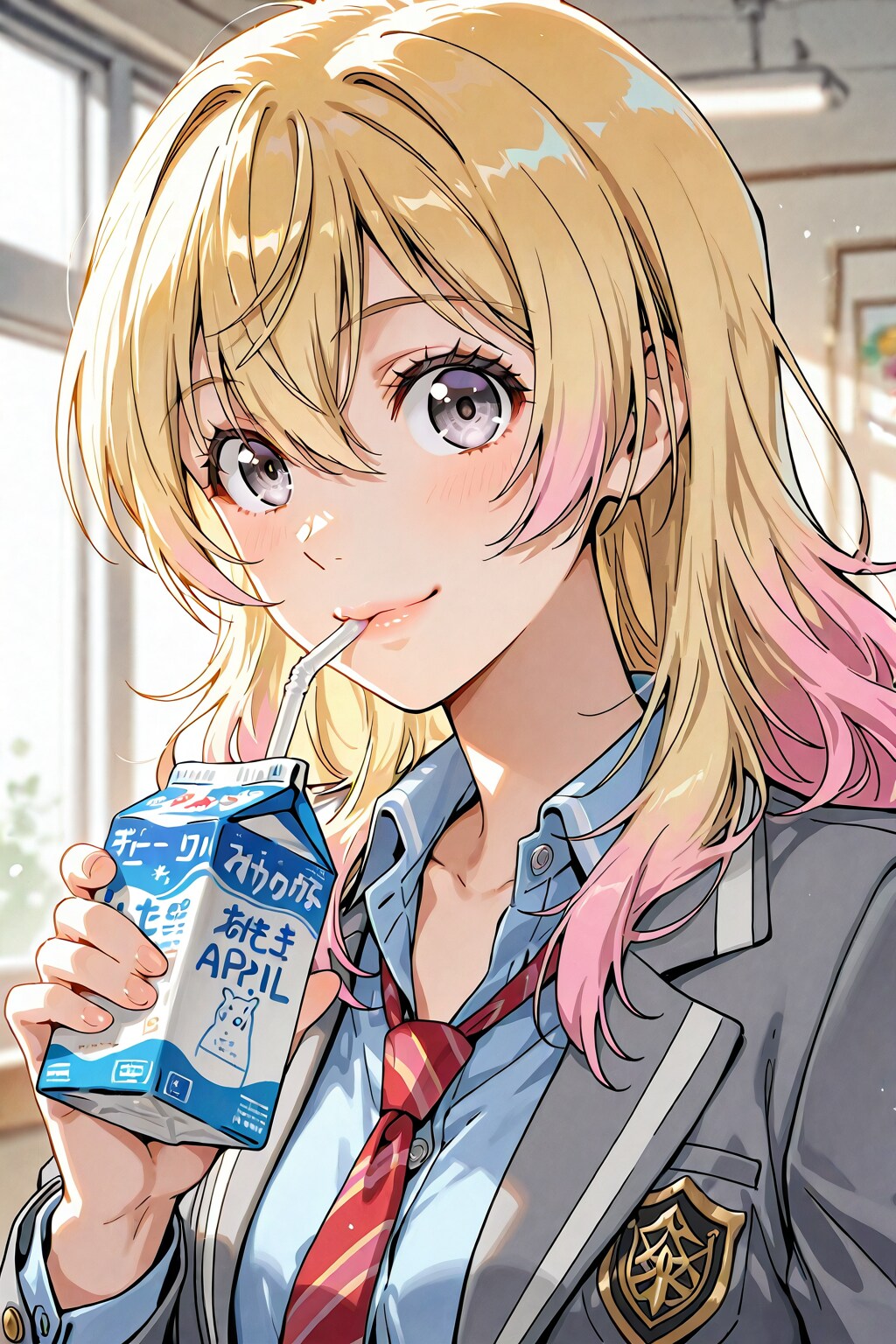 「かをちゃんよくそれ飲んでるよね、お気に入りなんだ？」「ぅん～ん、ま、好きっちゃ好きかなぁ」