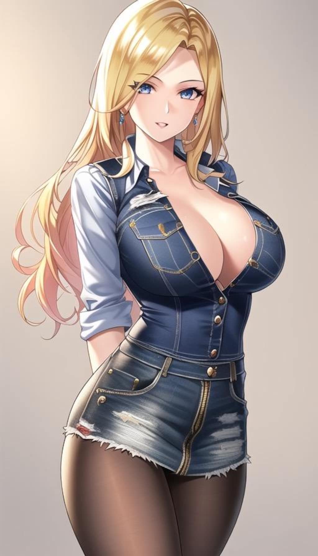 スタイリッシュな金髪グラビアモデル