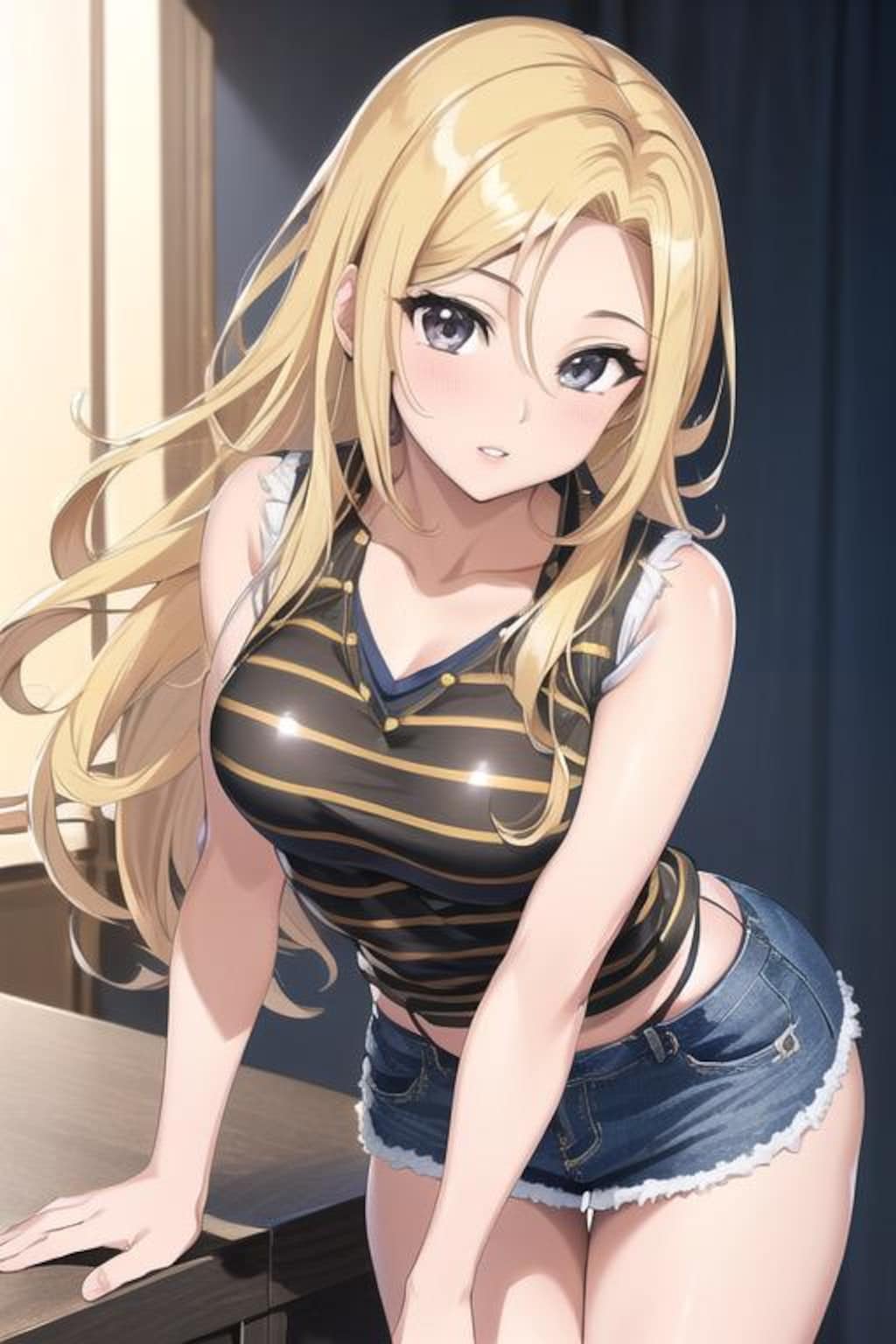 スタイリッシュな金髪グラビアモデル