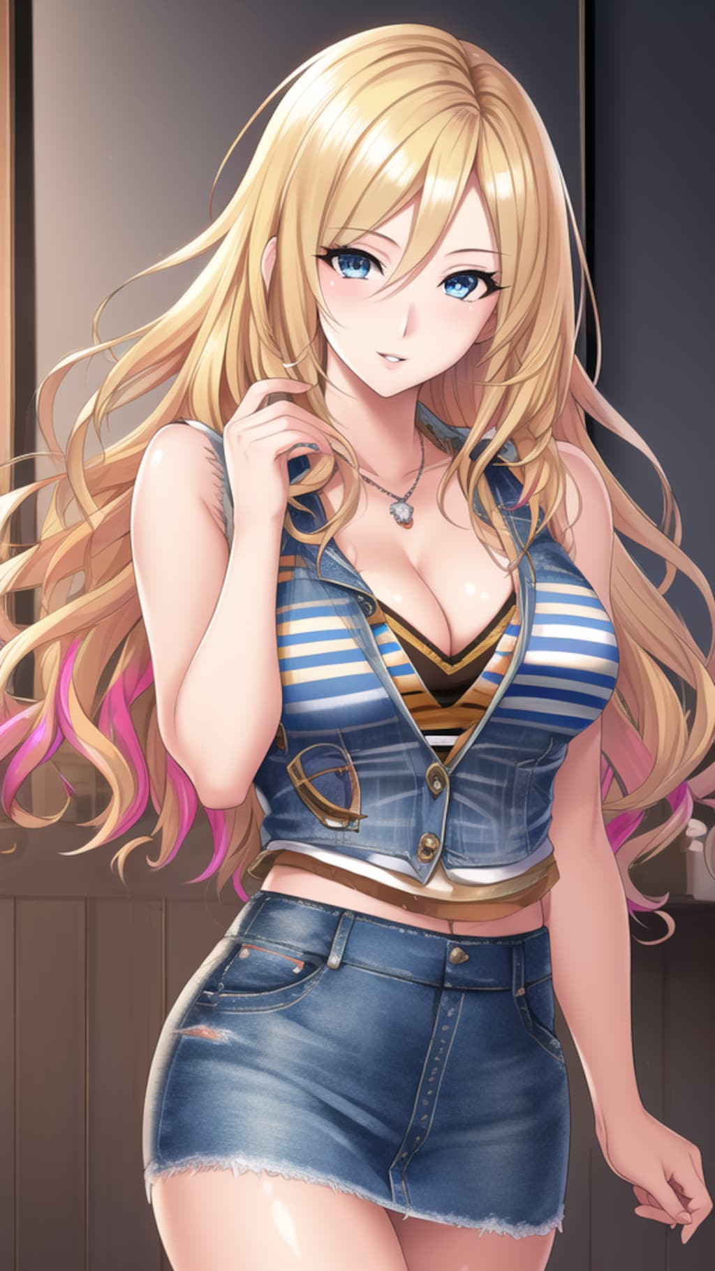 スタイリッシュな金髪グラビアモデル