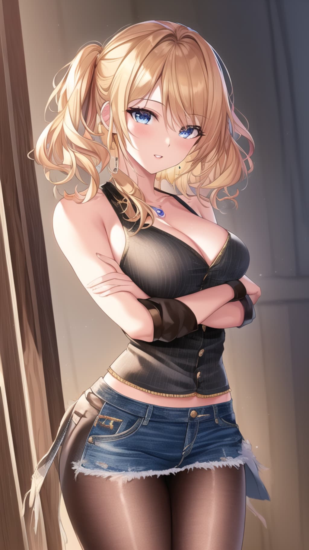 スタイリッシュな金髪グラビアモデル