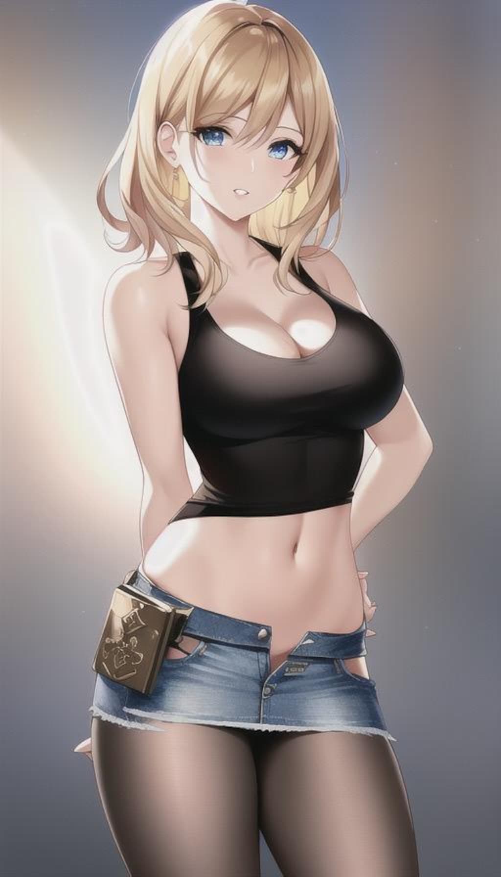 スタイリッシュな金髪グラビアモデル