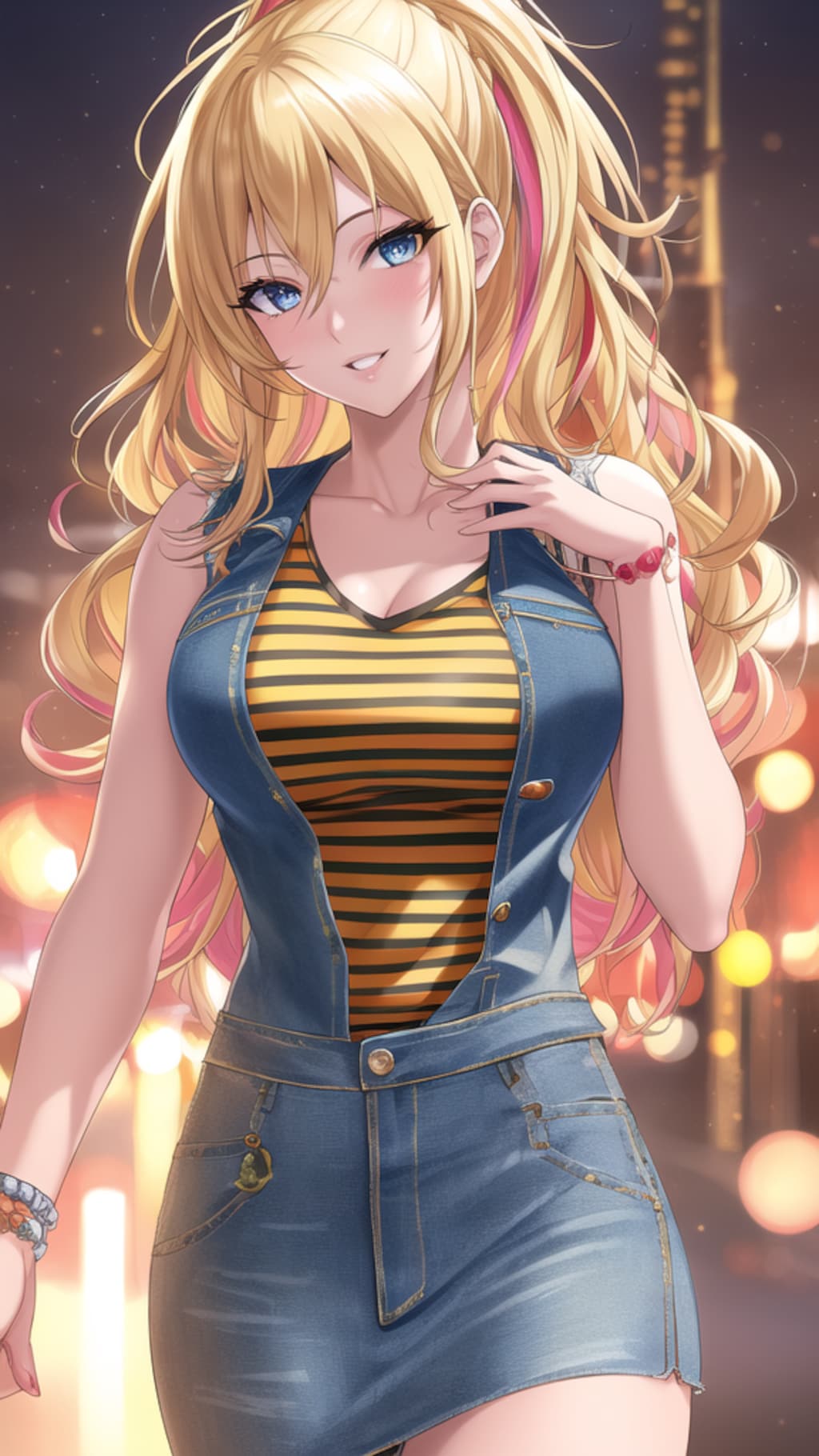 スタイリッシュな金髪グラビアモデル