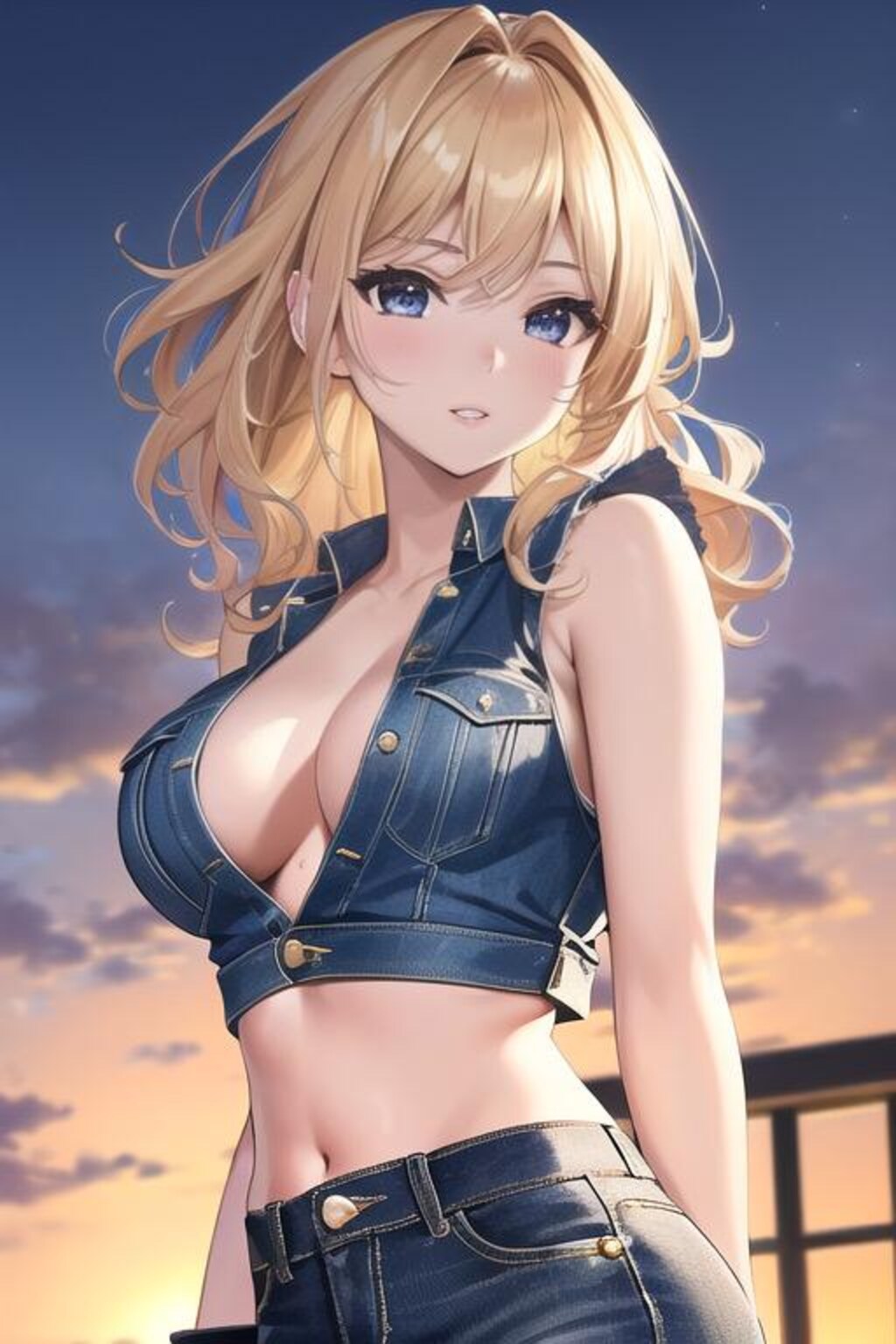 スタイリッシュな金髪グラビアモデル