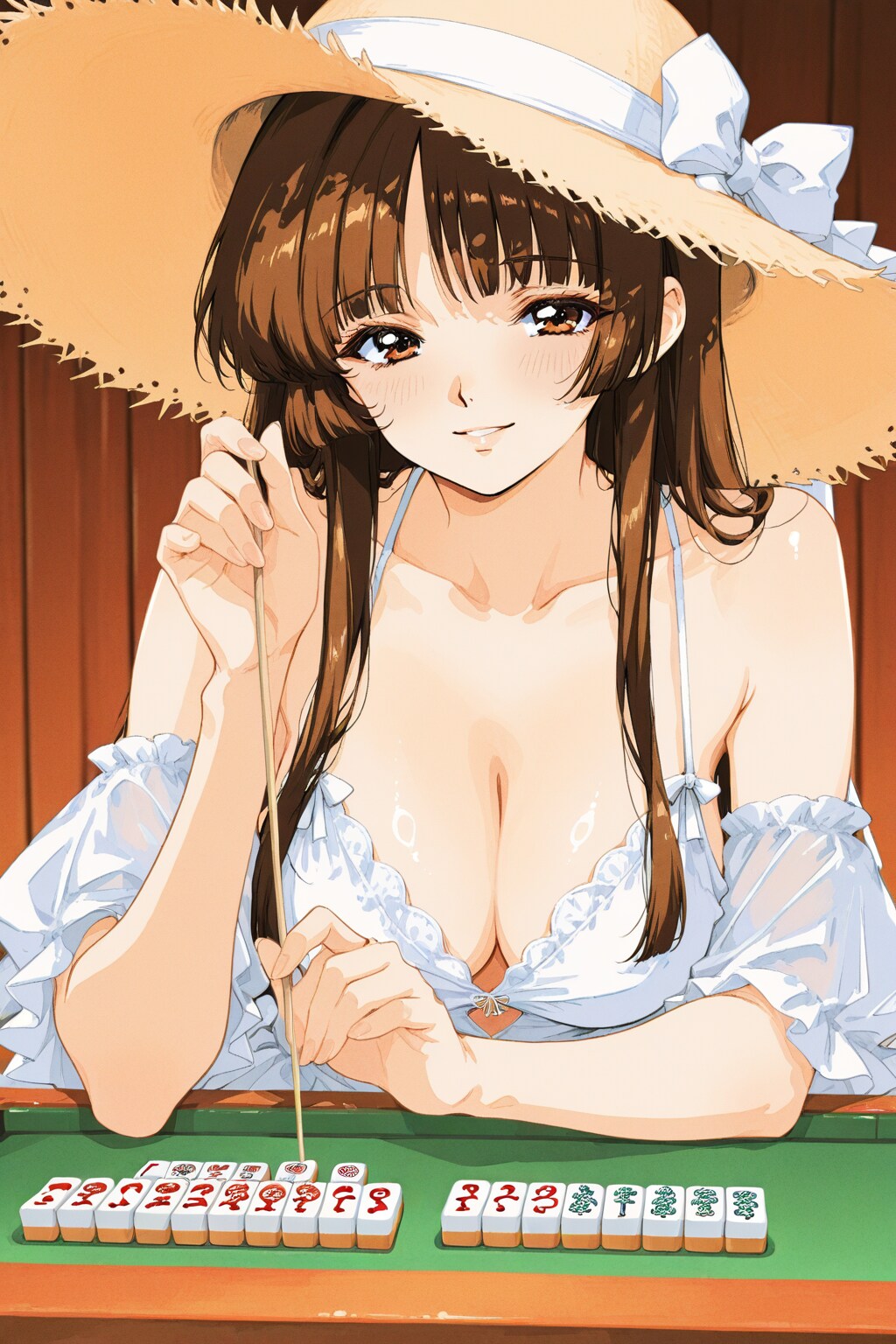 雀荘で涼むお嬢様