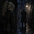 【イラストストーリー01】 父は片方の娘に施しの品を、もう片方の娘に殺しの指令を。娘たちはそれぞれの仕事を終える。片方は家の中へ。片方は窓の外に。 4枚目