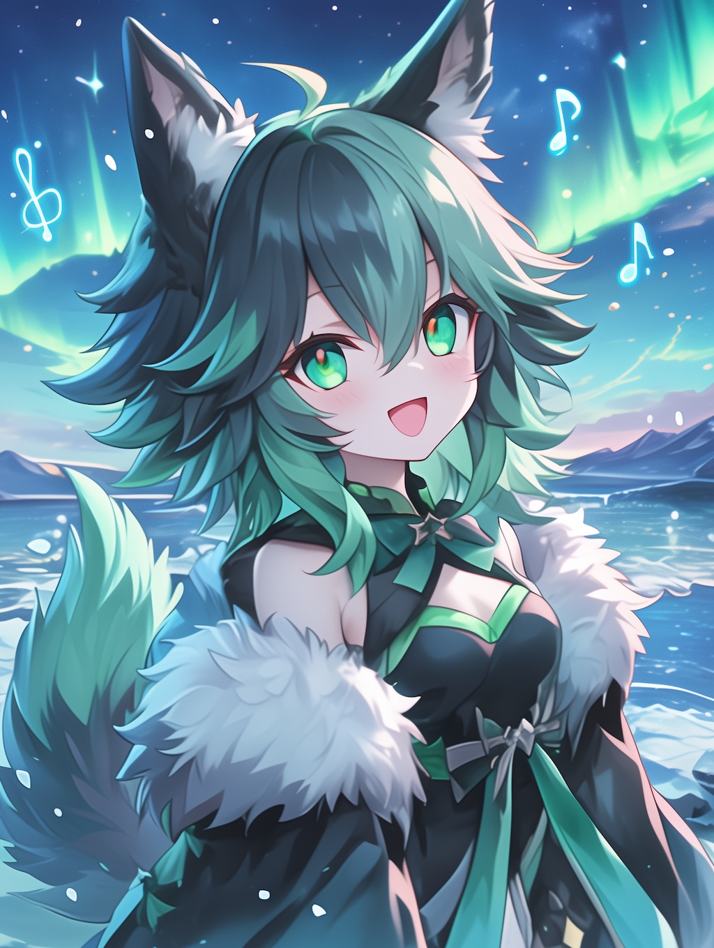 フェンリルガールと幻想景色