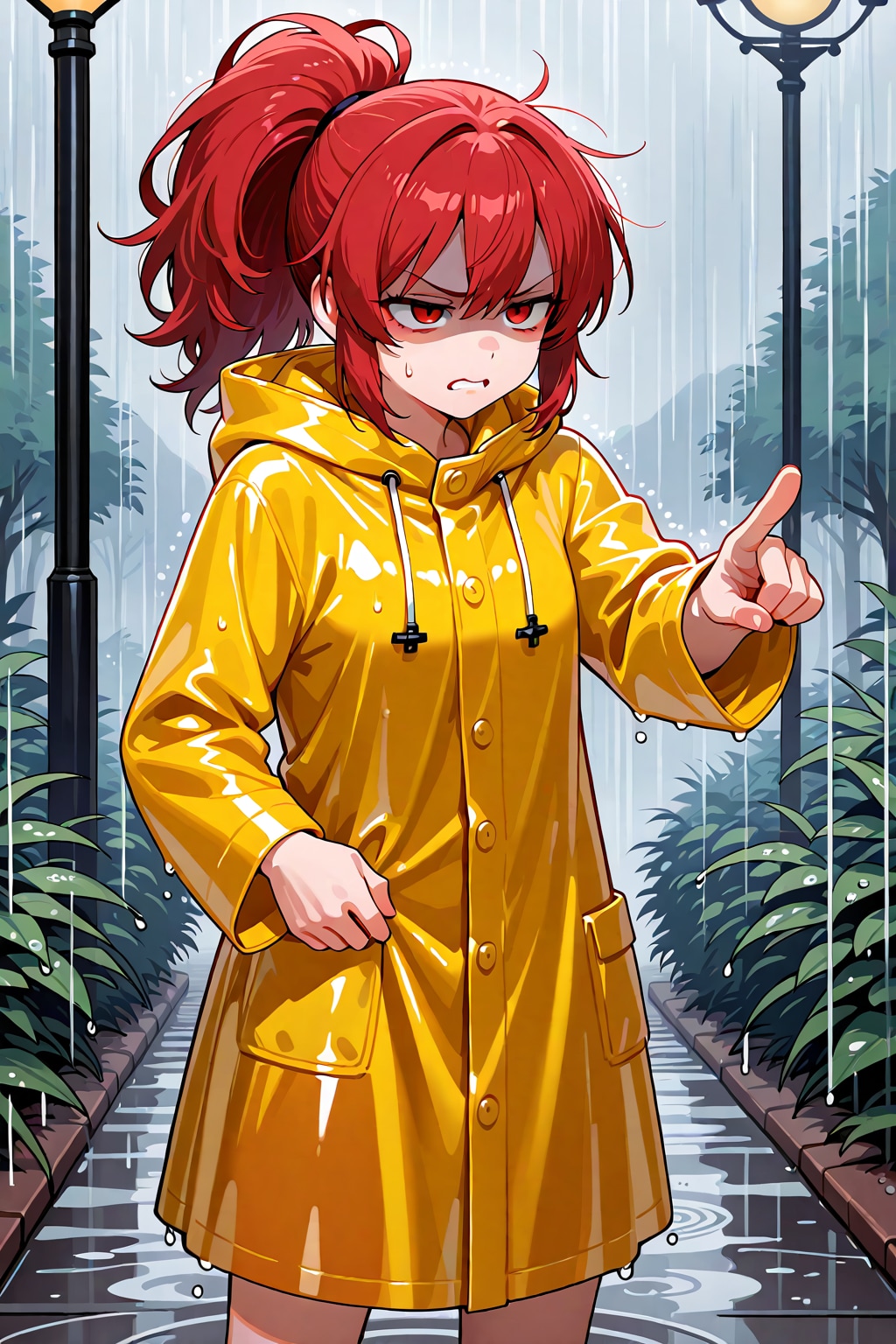 雨の日の赤髪ちゃん