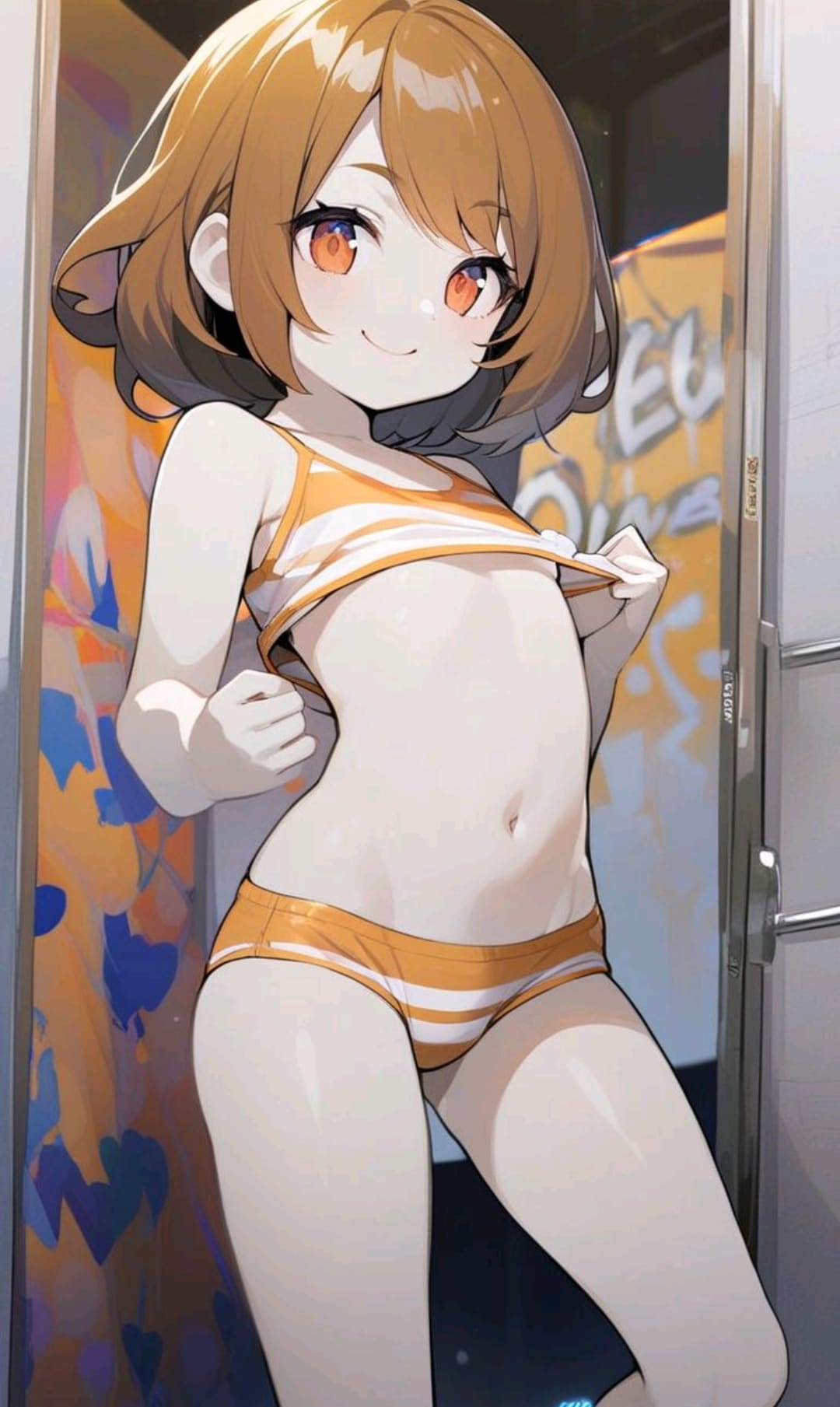オレンジ髪のロリ　マイクロビキニいろいろ