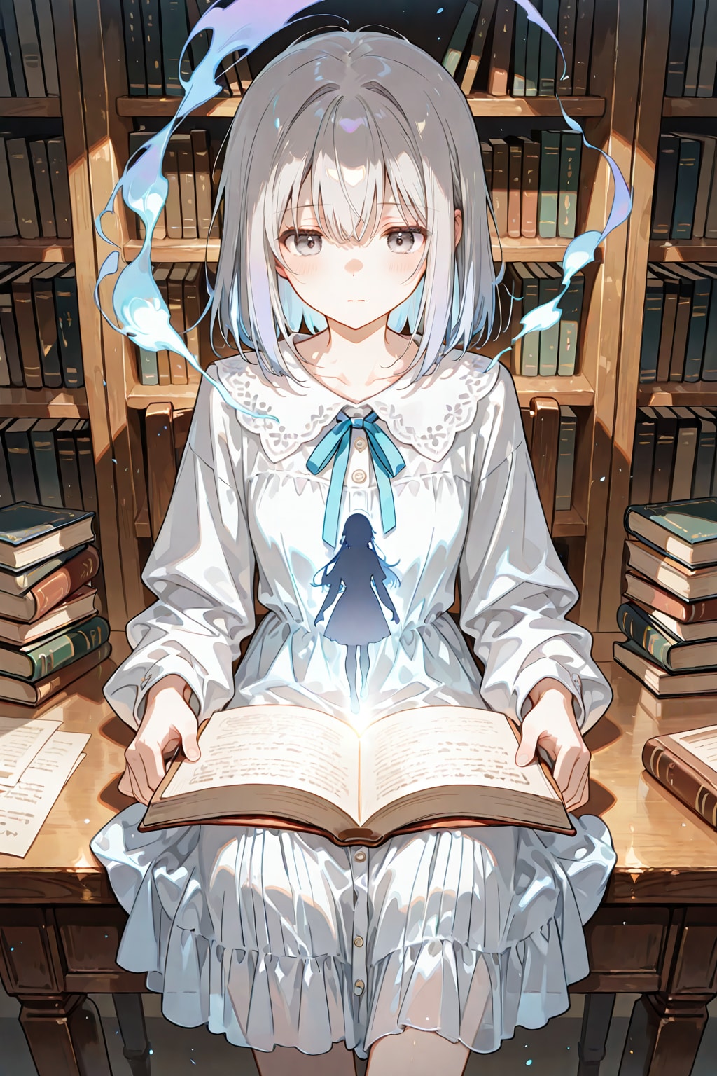 頁の余白に、まだ残る声 | の人気AIイラスト・グラビア