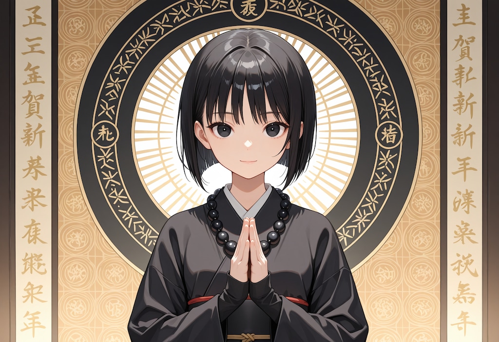 合掌する僧侶さん