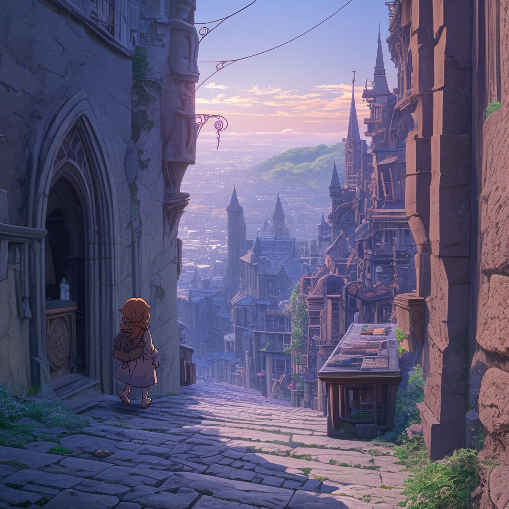 フランスの街の女の子 a French town girl