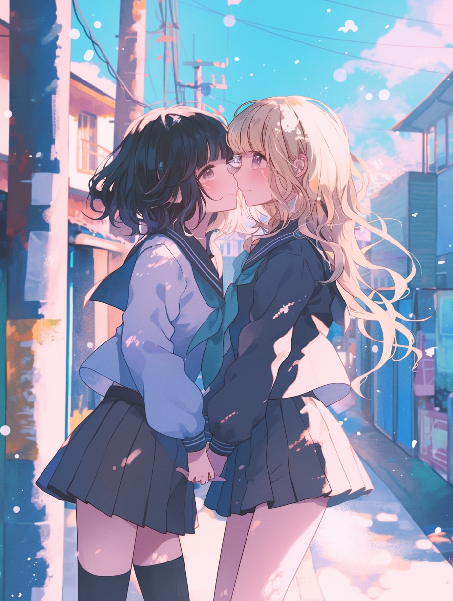 キスしたい二人のJK33 | の人気AIイラスト・グラビア