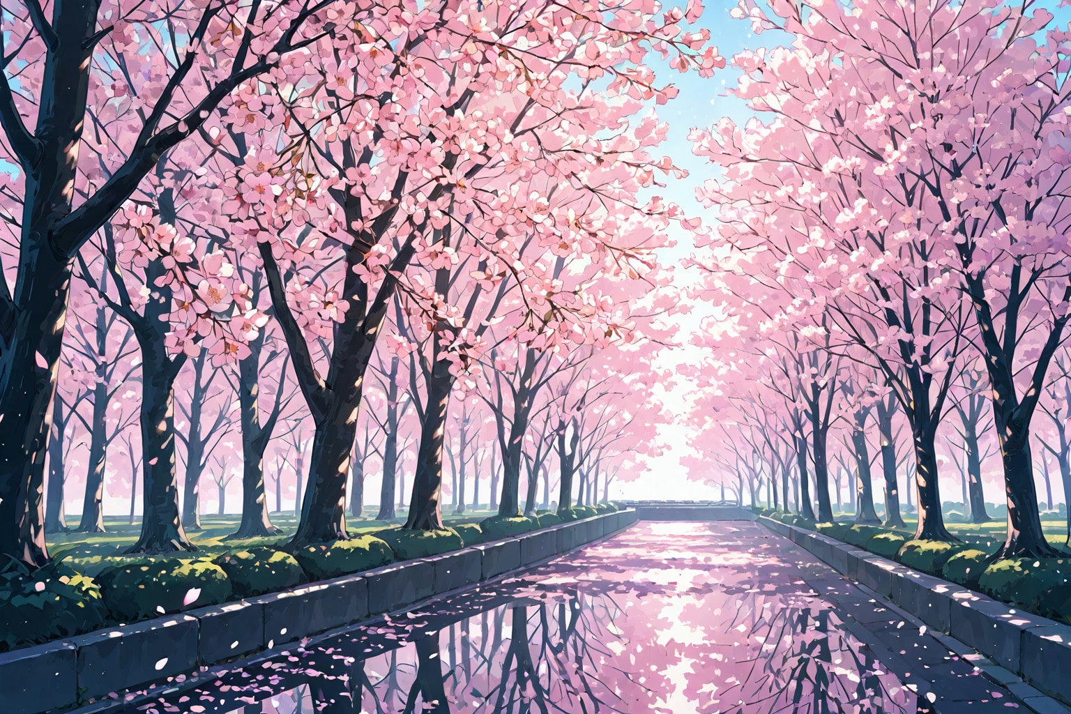 桜並木 | の人気AIイラスト・グラビア