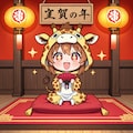 落語に挑戦するキリン着ぐるみちび子ちゃん 2枚目