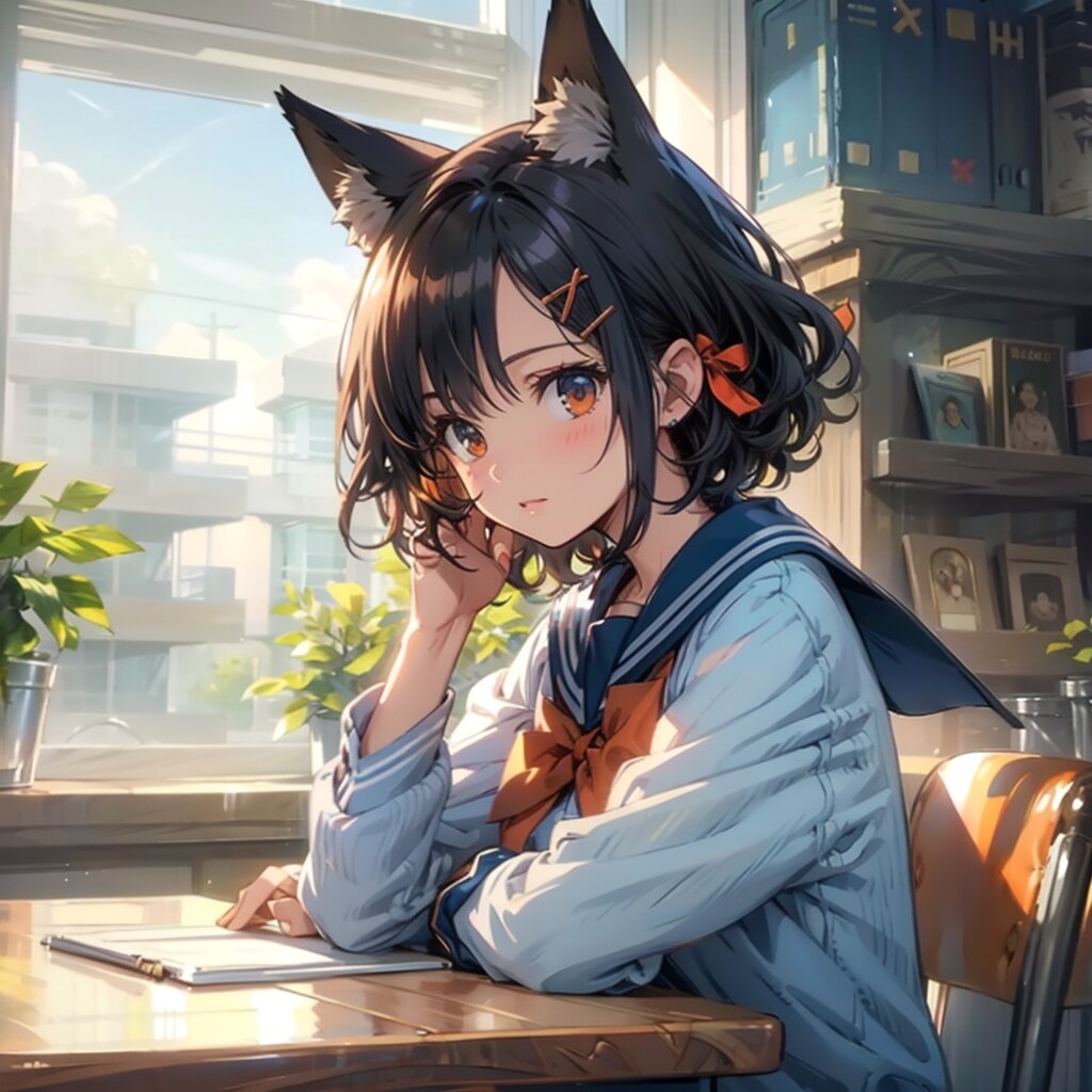 ケモ耳の女学生