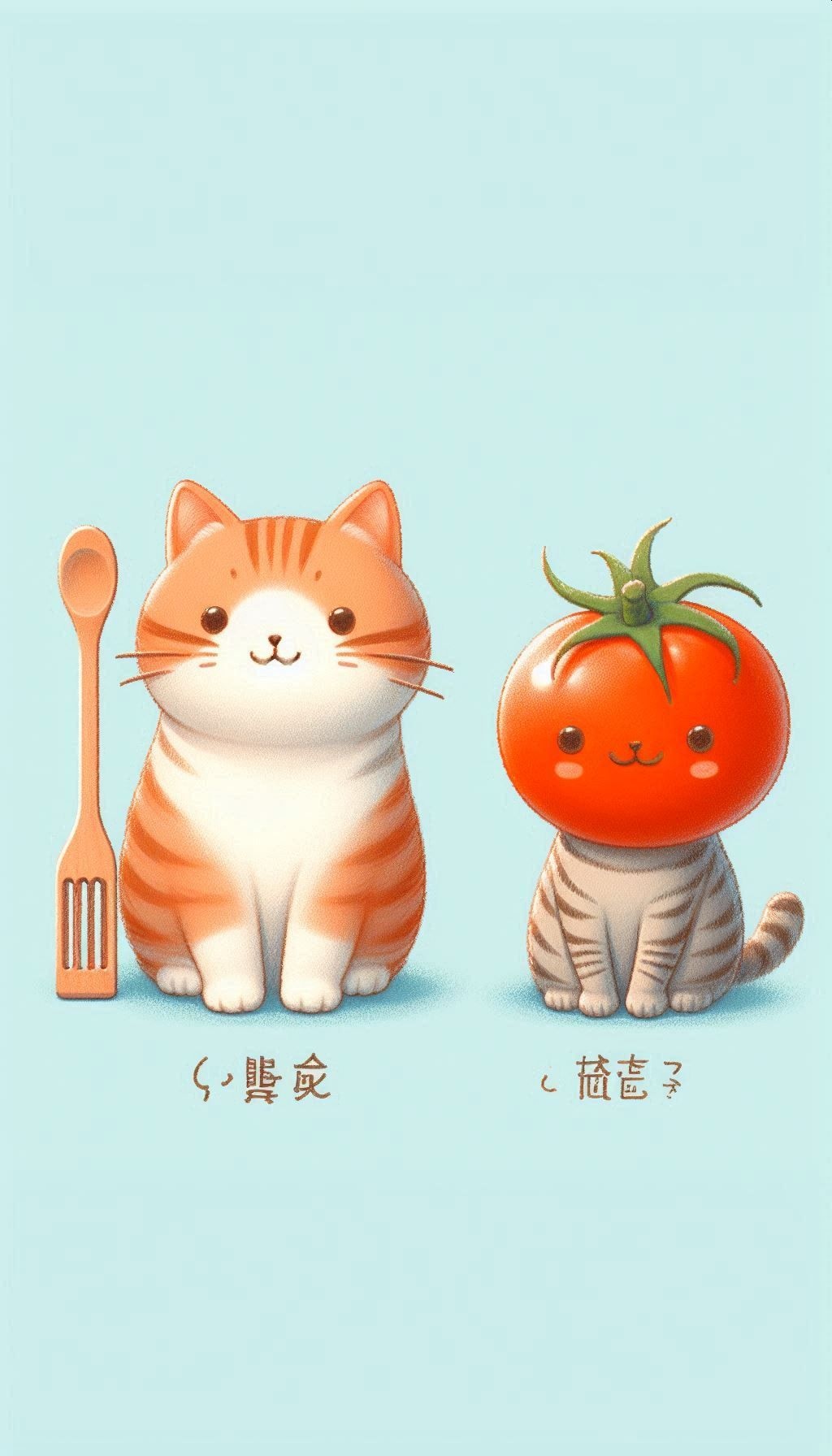 猫とトマトの擬人化にチャレンジしたんだ