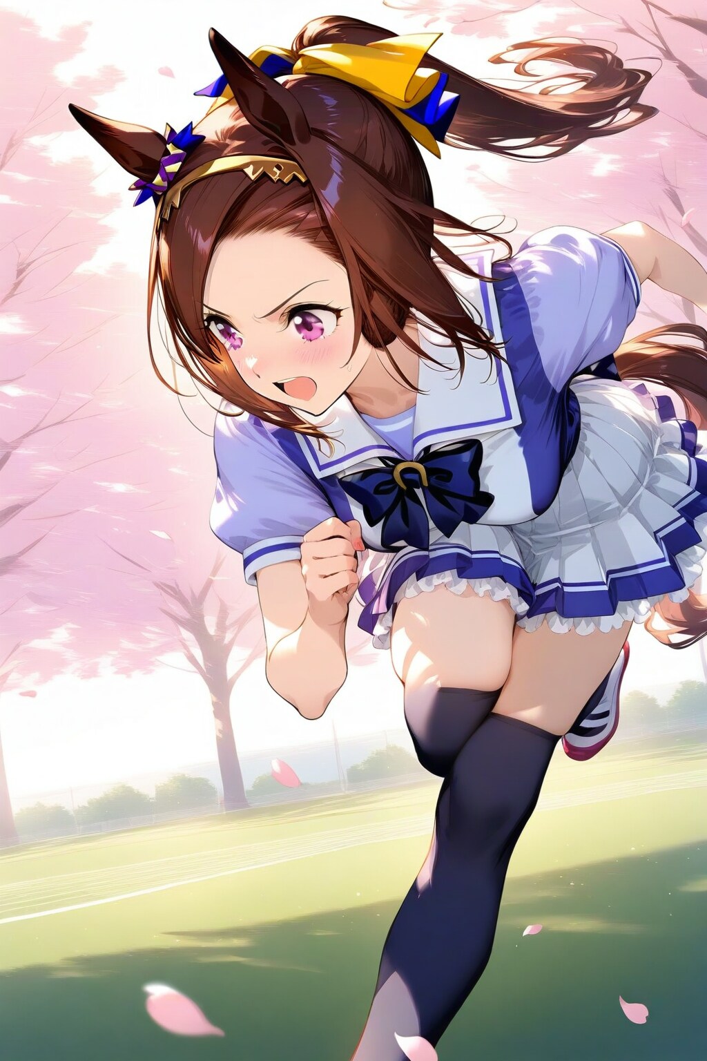 桜並木を走るサクラバクシンオー🌸🐴❤️