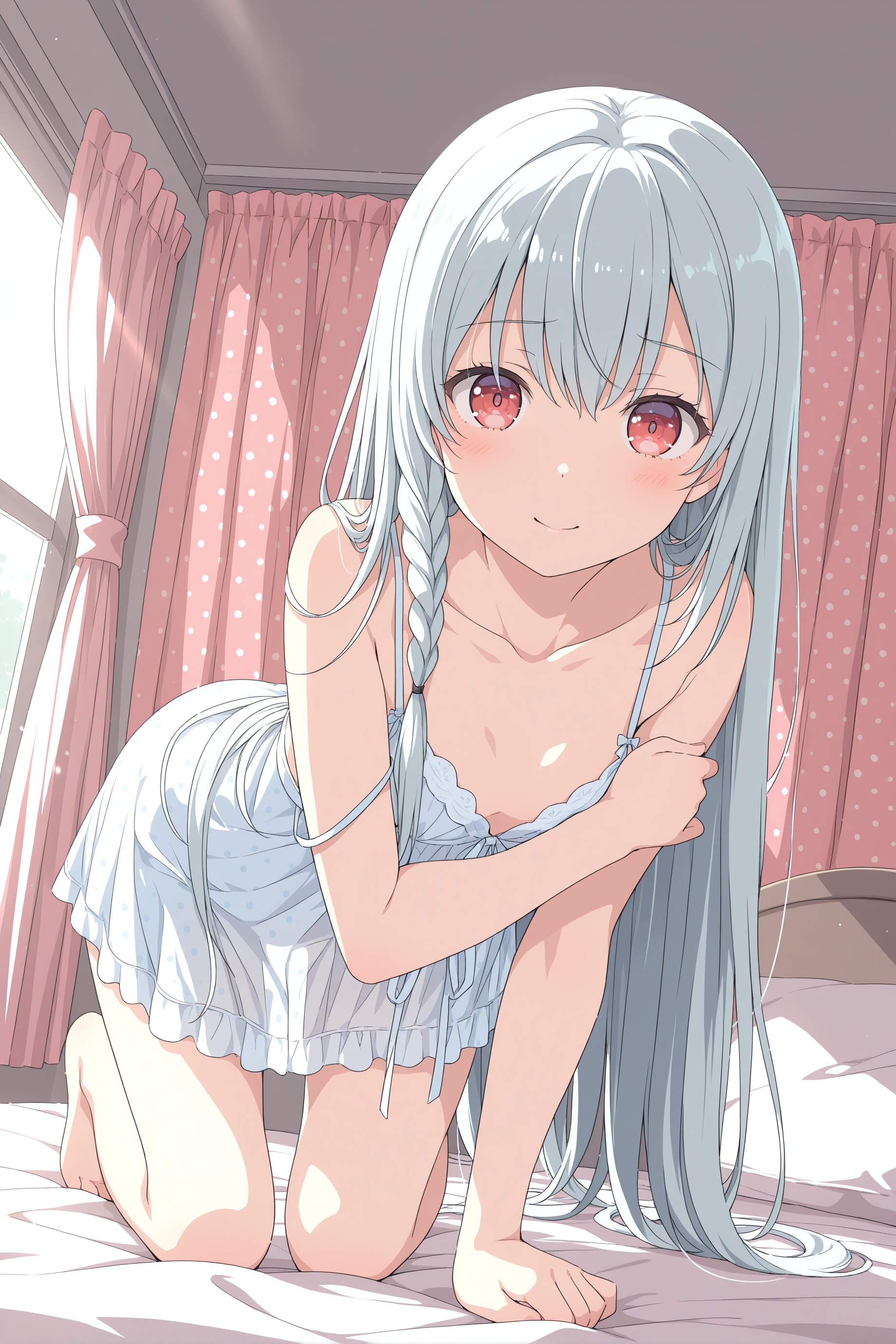 ベッドの上で