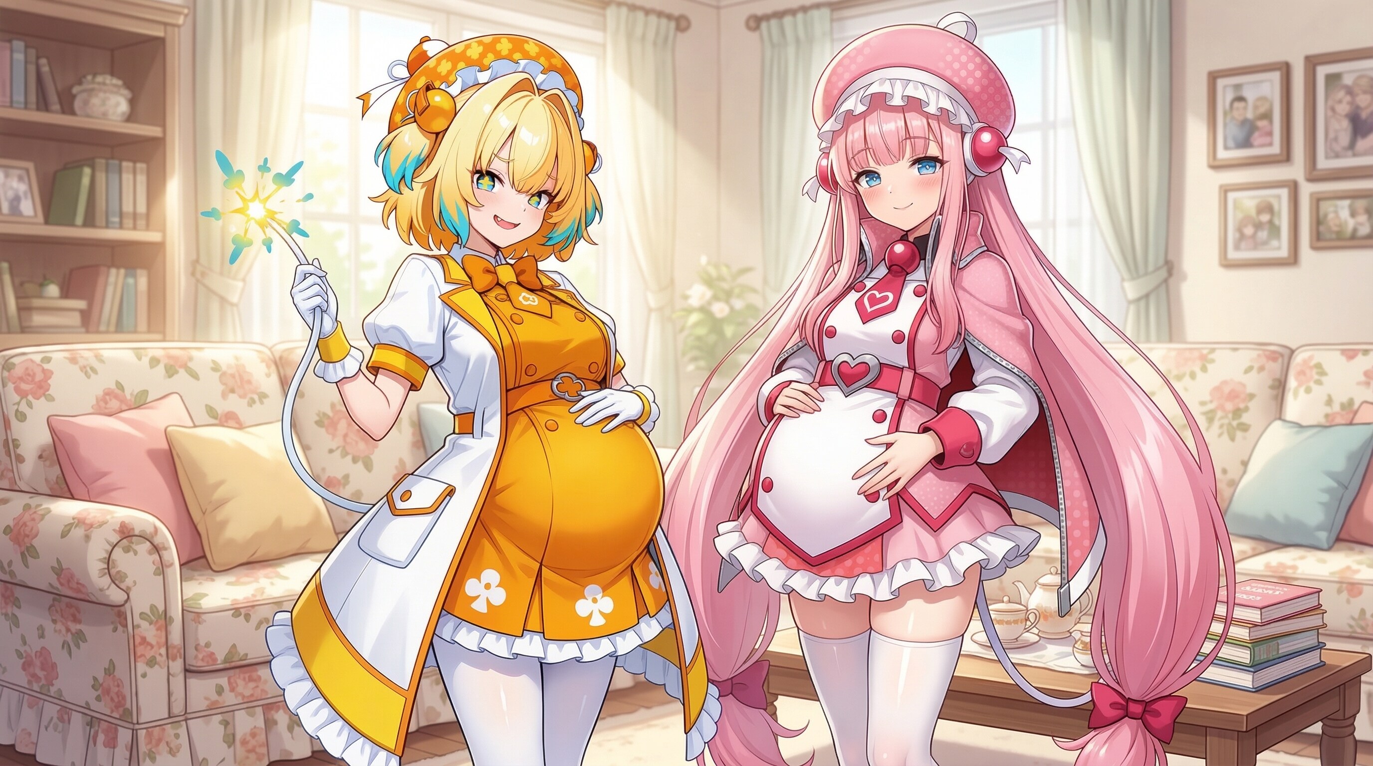 モモパイ同時孕ませ‎(　˙ ؂ ˙　) | の人気AIイラスト・グラビア