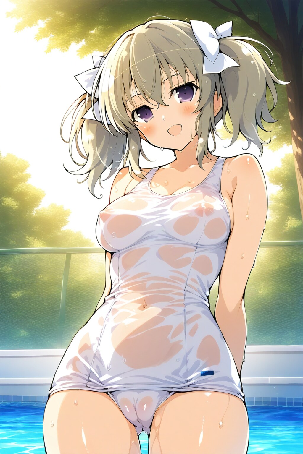 水に濡れると透けて最後には溶けるスク水