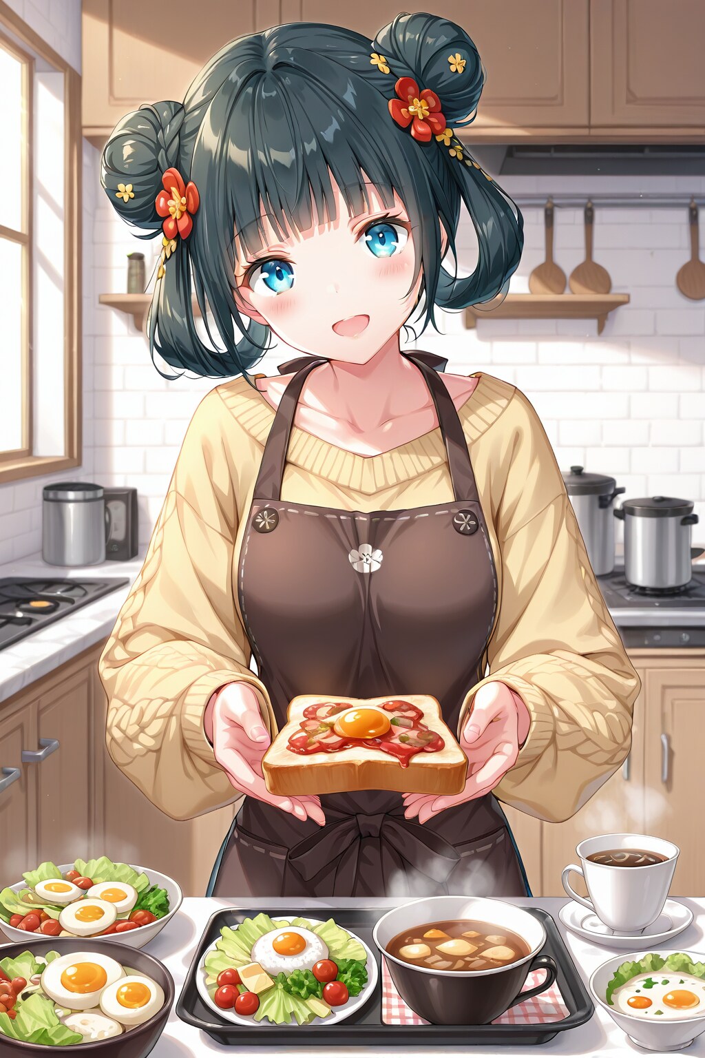 おだんごちゃん🍡✨と朝ごはん🍚✨　12/27 | の人気AIイラスト・グラビア