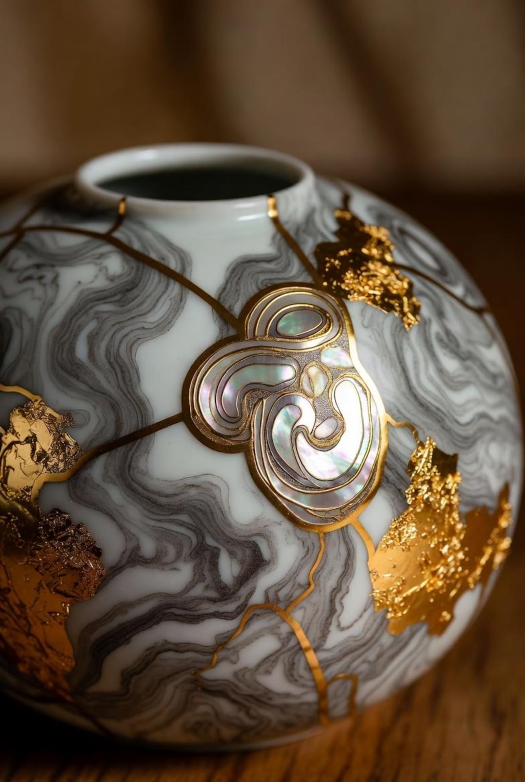 大理石と金箔と螺鈿細工