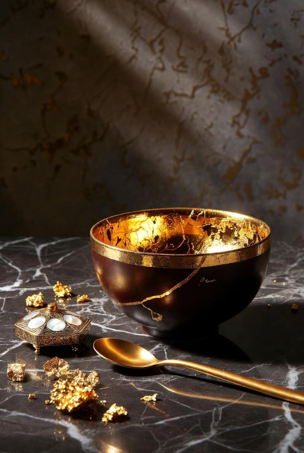 大理石と金箔と螺鈿細工