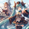 初音ミクと戦艦 2枚目