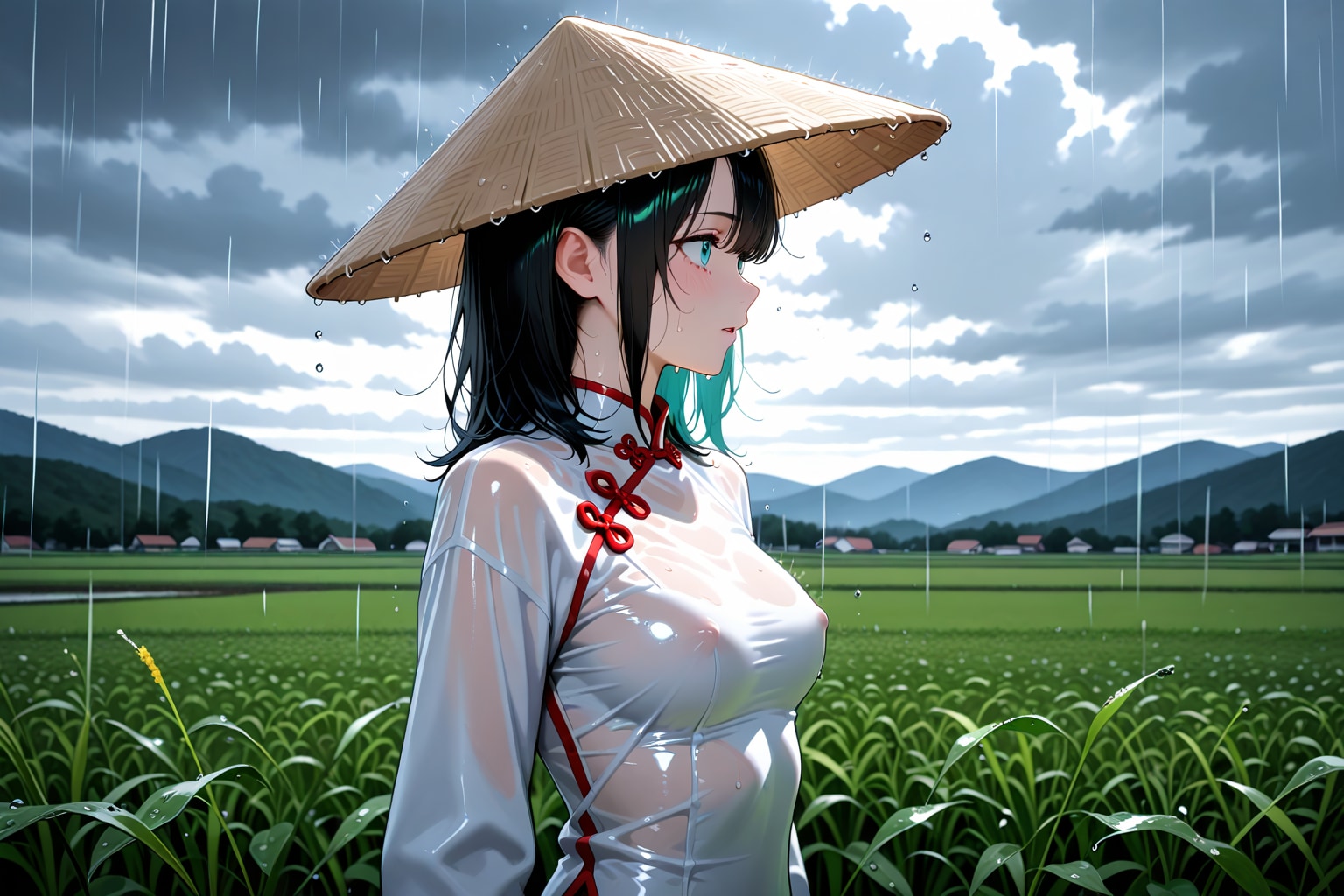 雨とアオザイ