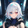 白髪オッドアイサイバーぴっちりスーツ 9枚目