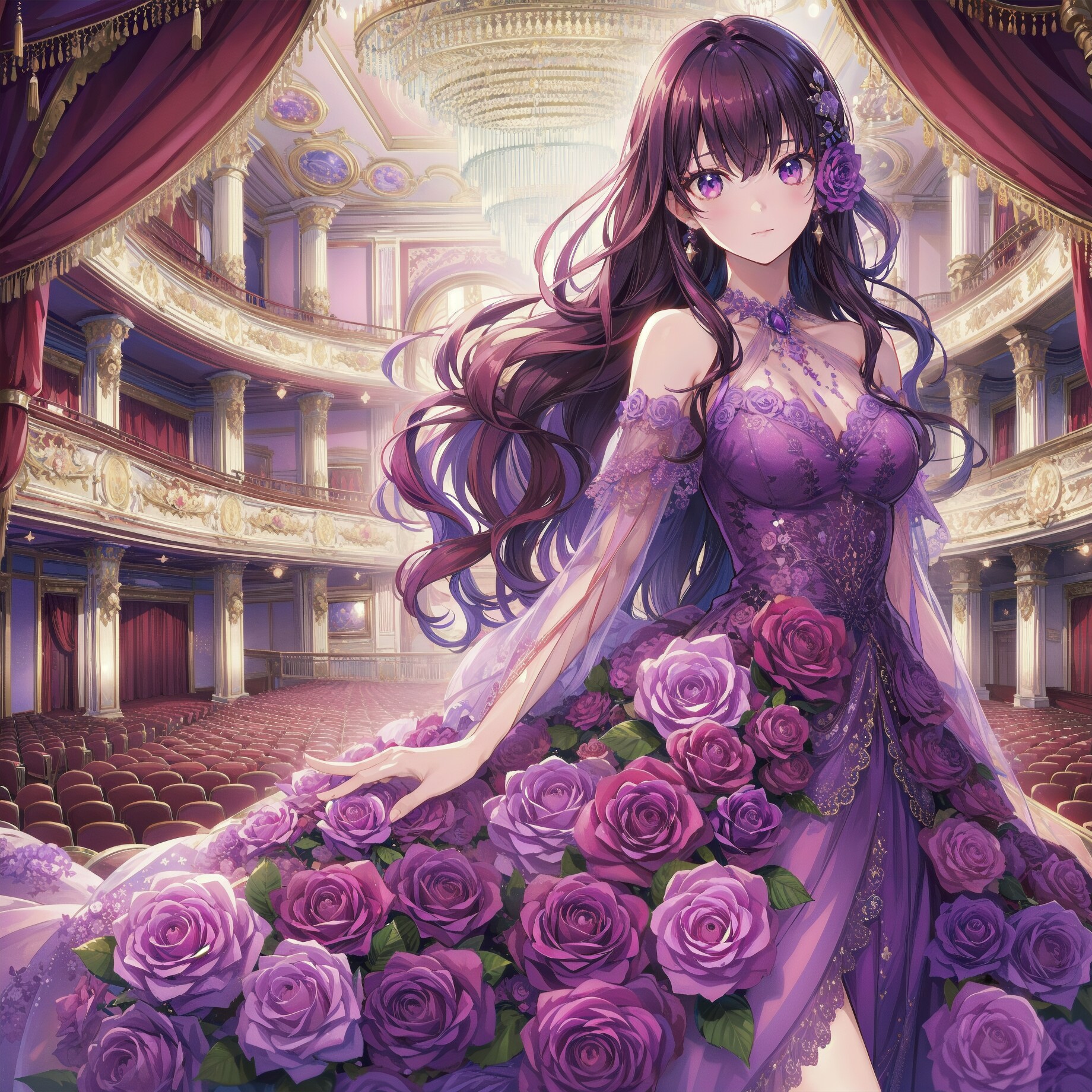 紫薔薇のドレス