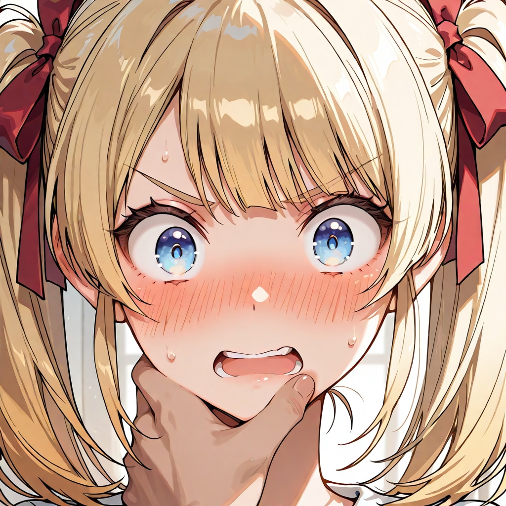 「べ、別に…顎掴まれてこんな顔してるわけじゃないんだから！ ……でも、ドキドキしちゃう…♡」