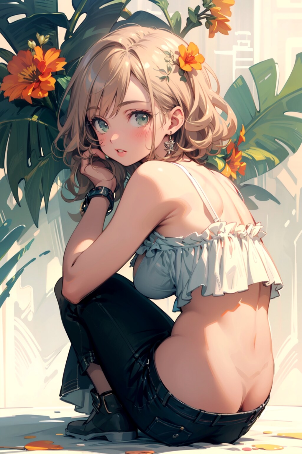 しゃがみ少女