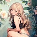 しゃがみ少女 4枚目