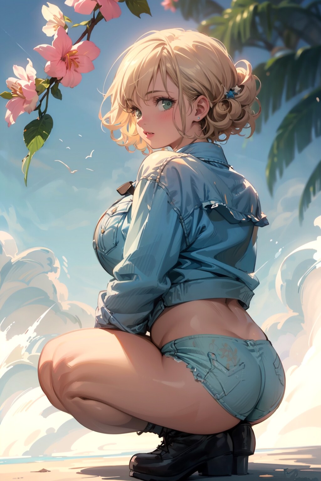 しゃがみ少女