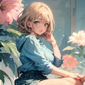 しゃがみ少女 2枚目