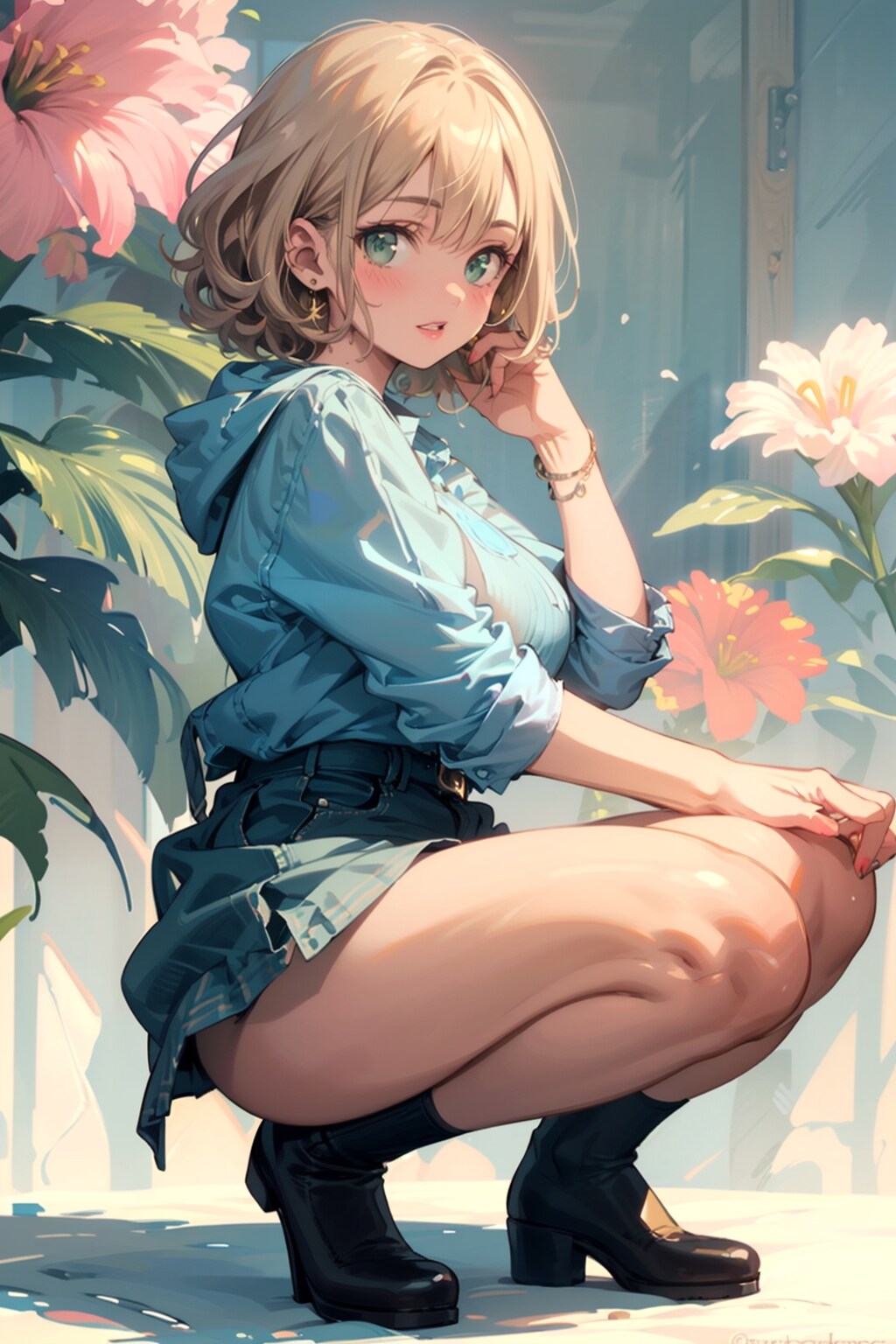 しゃがみ少女