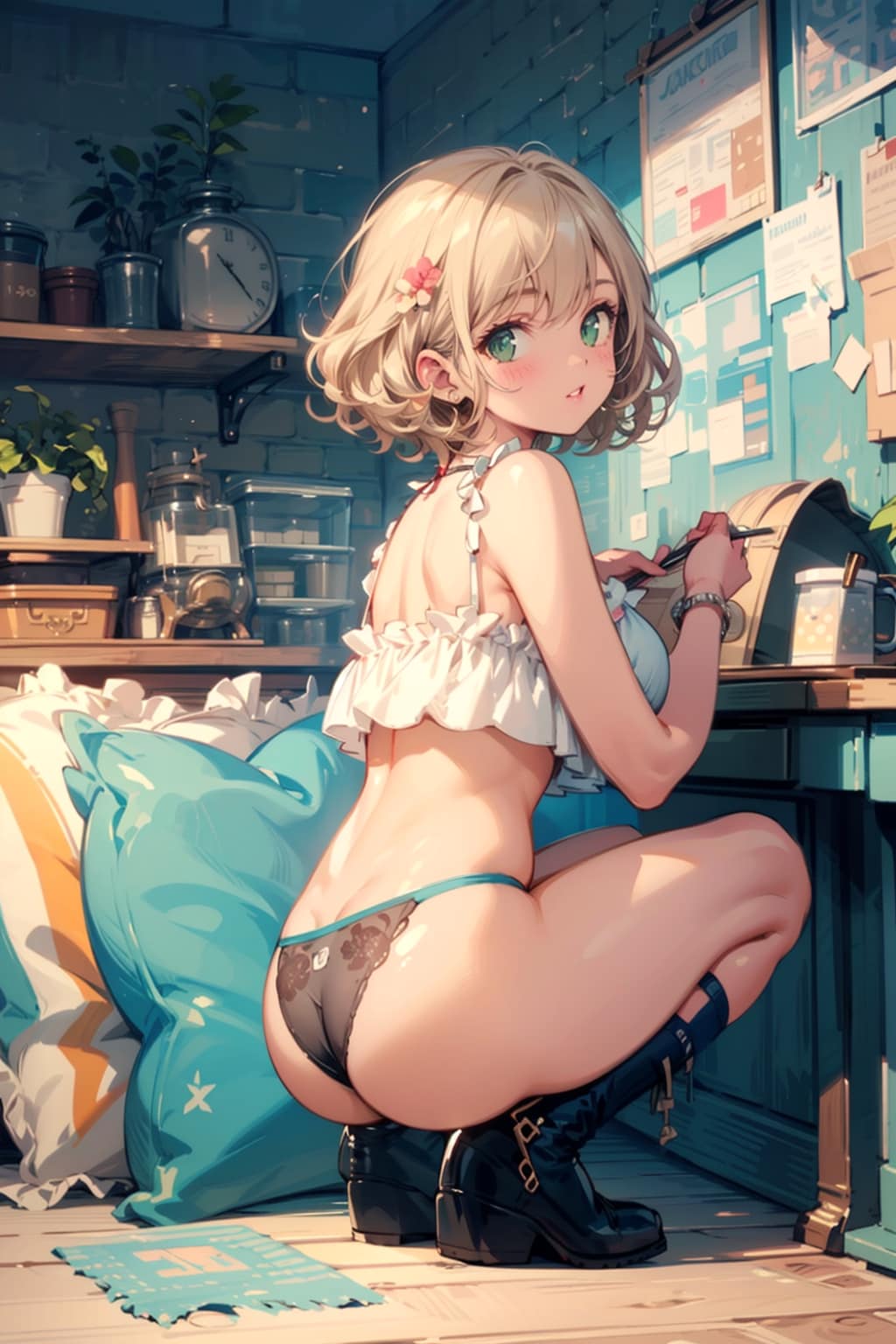 しゃがみ少女