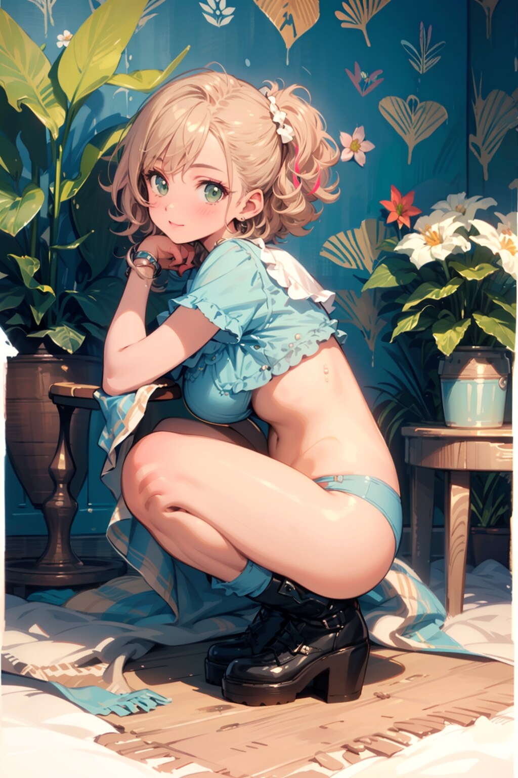 しゃがみ少女