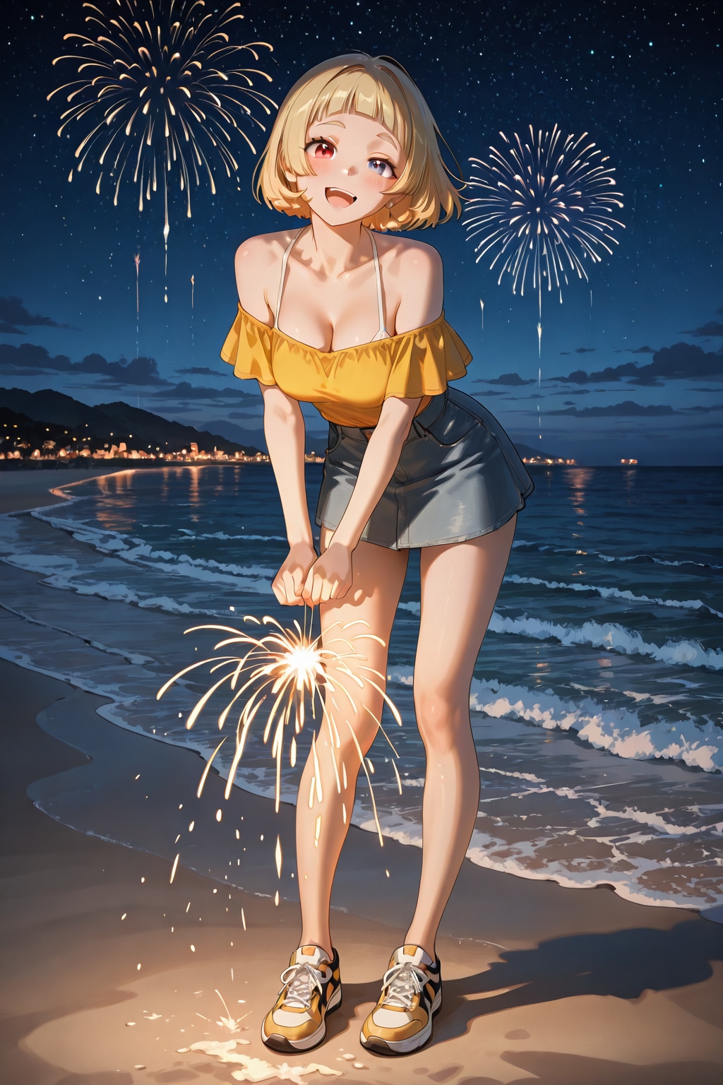 海辺で花火🎇